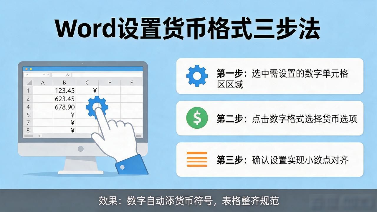 Word数字设置货币格式，三步教你快速搞定报表
