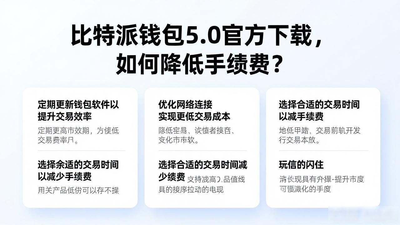 比特派钱包5.0官方下载，如何降低手续费？